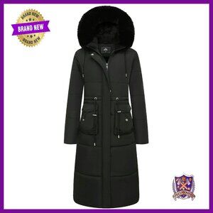 Long Winter Puffer Coat Waterproof Maxi Down Jacket Removable Hood Parka